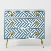Maaya Bone Inlay Chest of Drawer Sideboard Blue